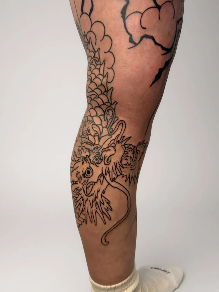 Leg-Sleeve mit Tiger und Drache