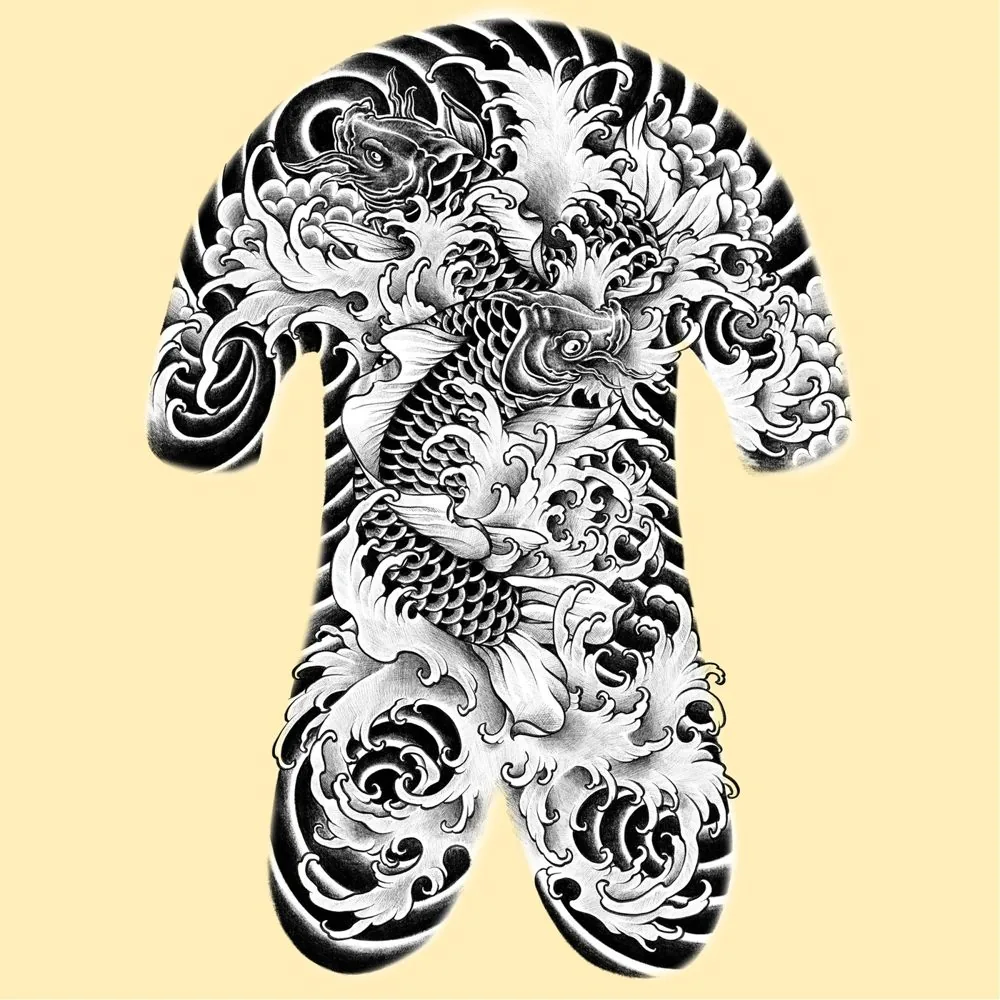 Backpiece-Entwurf mit Koi