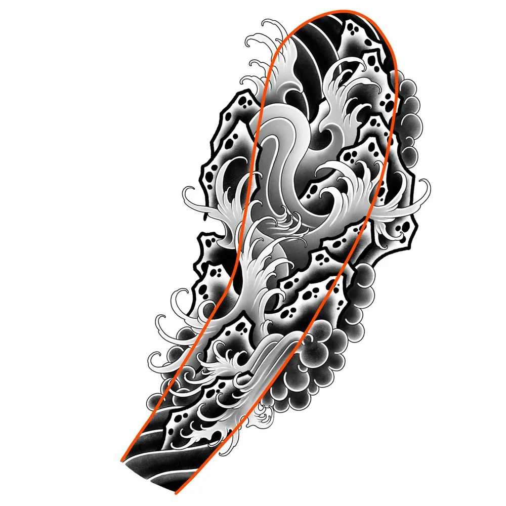 Sleeve-Entwurf mit Wassermotiv